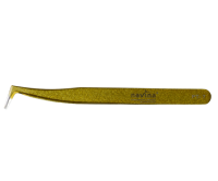 Пинцет для ресниц изогнутый PT-7 золото